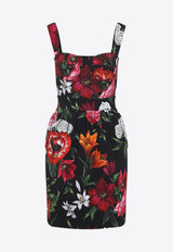 Floral Print Sleeveless Midi Dress