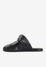 Knotted Leather Flat Mules