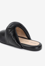 Knotted Leather Flat Mules