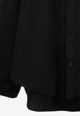 فستان قصير بقَصة قميص بحمالات