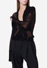 Francesco Murano Semi-Sheer Blouse Black 237T08/R_FRAMU-999