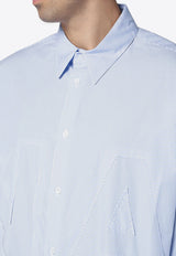 New Amsterdam Surf Association Striped Buttoned Shirt Light Blue 2402019001CO/P_NEWA-LB