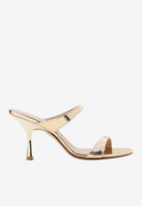 Nudist 85 Metallic Leather Mules