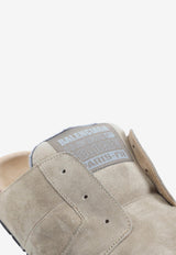 Dumbo Mules in Worn-Out Suede