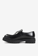 Triangle Logo Leather Loafers