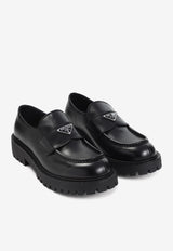 Triangle Logo Leather Loafers