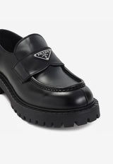 Triangle Logo Leather Loafers