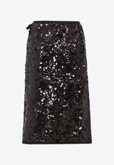 All-Over Sequin Knee-Length Skirt