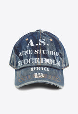 Logo-Printed Washed-Out Denim Cap