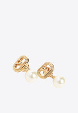 Ovalette Metal Earrings With Swarovski Pearls