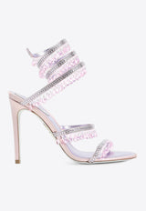 Chandelier 105 Embellished Satin and Leather Sandals