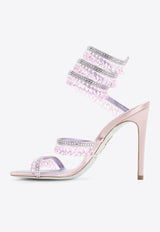 Chandelier 105 Embellished Satin and Leather Sandals
