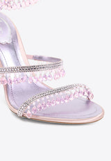 Chandelier 105 Embellished Satin and Leather Sandals