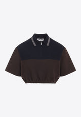 Cropped Polo Top with Logo