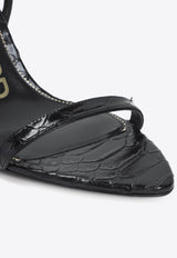 Padlock 90 Python Print Leather Sandals