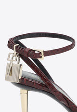 Padlock 90 Python Print Leather Sandals