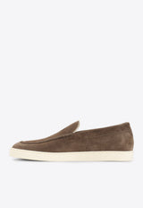 Suede Leather Stitched Loafers