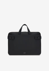 Ferragamo Medium Gancini Buckle Leather Briefcase Black 241652 TWINS 775193 NERO