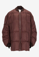 LEMPELIUS Quilted Down Zip-Up Jacket Brown 293NAL_48
