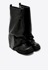 The Attico Combat Robin Leather Mid-Calf Boots Black 241WSH00798LBT019A/R_ATTIC-100