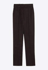 Jacquemus Tailored Pants in Silk-Blend Dark Brown 24H243PA0381562/Q_JACQM-880