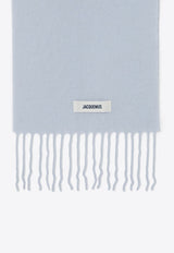 Jacquemus Wool-Blend Fringed Scarf Lilac 24HACU00572BOT4032/R_JACQM-635
