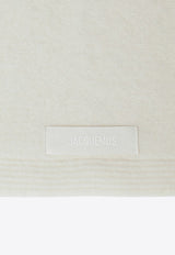 Jacquemus Gros Grain Logo Wool-Blend Scarf White 24HACU006DAK00227/R_JACQM-110