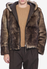 Yves Salomon Zip-Up Lamb Fur Coat Brown 24WUV60368-TOFU-B3232