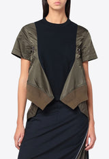 Sacai Jacket-Style Crewneck T-shirt Green 25-07998CO_SACAI-532