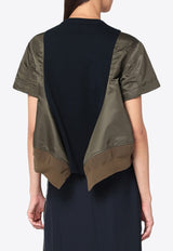 Sacai Jacket-Style Crewneck T-shirt Green 25-07998CO_SACAI-532