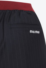 Pinstriped Virgin Wool Shorts