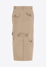 تنورة ميليتاري تويست بطول منتصف الساق