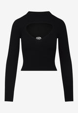 M-olina Ribbed Knit Cropped Top