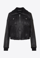 Zip-Up Leather Jacket