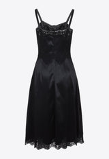 Lace-Insert Knee-Length Dress