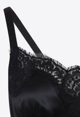 Lace-Insert Knee-Length Dress