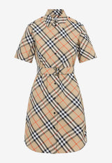 Vintage Check Mini Shirt Dress