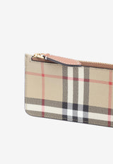 Somerset Checked Leather Zipped Cardholder