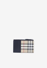 Alwyn Checked Leather Zipped Cardholder