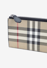 Alwyn Checked Leather Zipped Cardholder