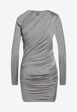 The Attico Draped Satin Mini Dress Gray 250WCA00382VVV090A/Q_ATTIC-084