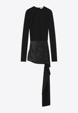 The Attico Crystal Embellished Mini Dress Black 250WCA00383PLL002T/Q_ATTIC-100