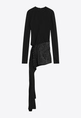 The Attico Crystal Embellished Mini Dress Black 250WCA00383PLL002T/Q_ATTIC-100