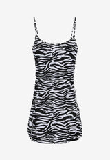 The Attico Zebra Print Cover-Up Mini Dress Monochrome 250WCA00405PAA014P/Q_ATTIC-020