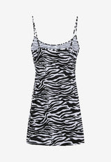 The Attico Zebra Print Cover-Up Mini Dress Monochrome 250WCA00405PAA014P/Q_ATTIC-020
