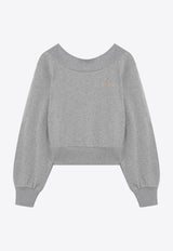 The Attico Cut-Out Cropped Sweatshirt Gray 250WCF00020JJF007A/Q_ATTIC-876