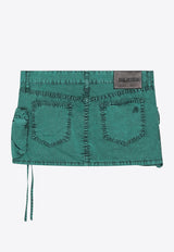 The Attico Fay Mini Cargo Denim Skirt Green 250WCR00136DDC098A/Q_ATTIC-017