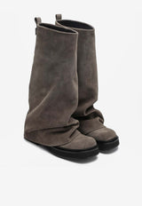 The Attico Robin Suede Mid-Calf Boots Taupe 250WSH0079LBT040AA/S_ATTIC-215