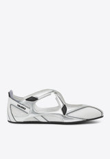 The Attico Floor 01 Metallic Ballet Flats Silver 250WSH00871MIX024A/R_ATTIC-002