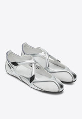 The Attico Floor 01 Metallic Ballet Flats Silver 250WSH00871MIX024A/R_ATTIC-002